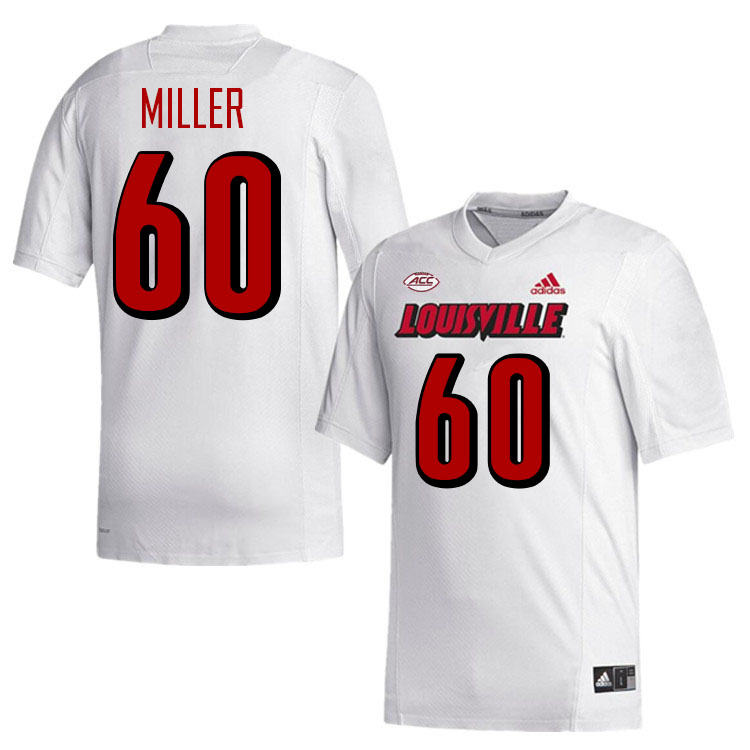 Men #60 Rasheed Miller Louisville Cardinals College Football Jerseys Stitched-White